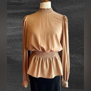 Tan Long Sleeve Women's Top NWT Size S